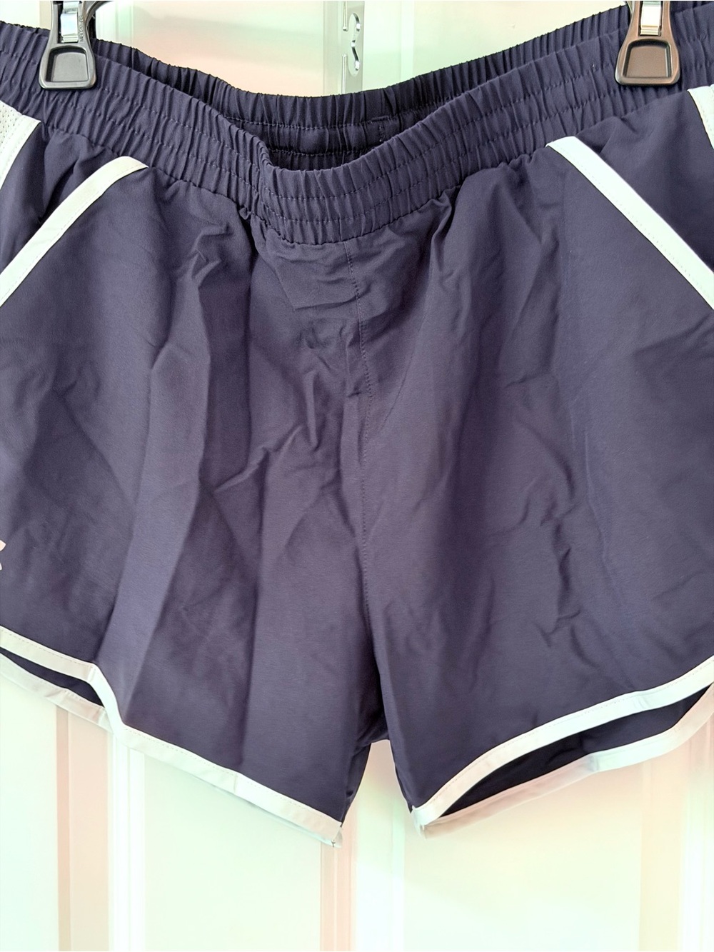 Under Armour Navy Blue Athletic Shorts with White Trim